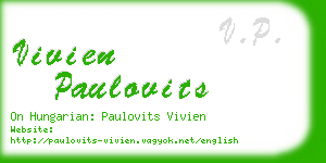 vivien paulovits business card